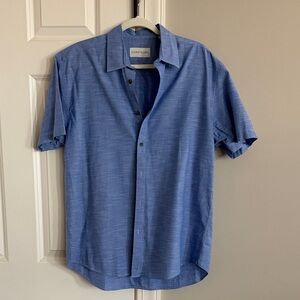 Coastoro Lightweight Blue Short-Sleeve Button-Down Shirt